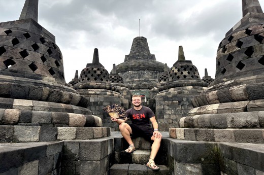 Buddhistický chrám Borobodur na ostrově Jáva. 