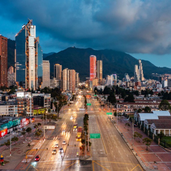 Rušené centrum Bogoty.