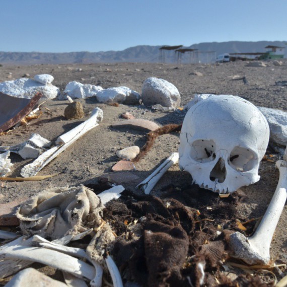 Ostatky na hřbitově Chauchilla.