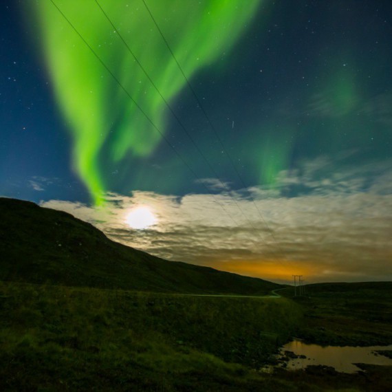 Polární záře nad Nordkappem.