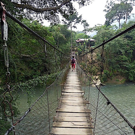 Most v pralese severní Sumatry.