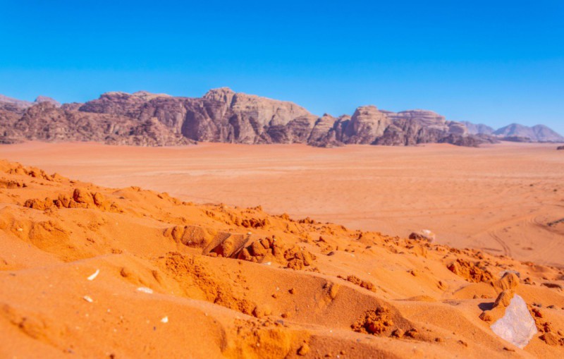 Wadi Rum, přezdívané také jako Měsíční údolí.
