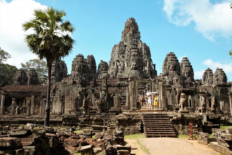 Angkor Thom - chrám tváří Bayon.