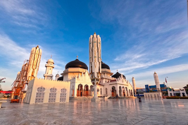 Veliká mešita Baiturrahman v Banda Aceh.