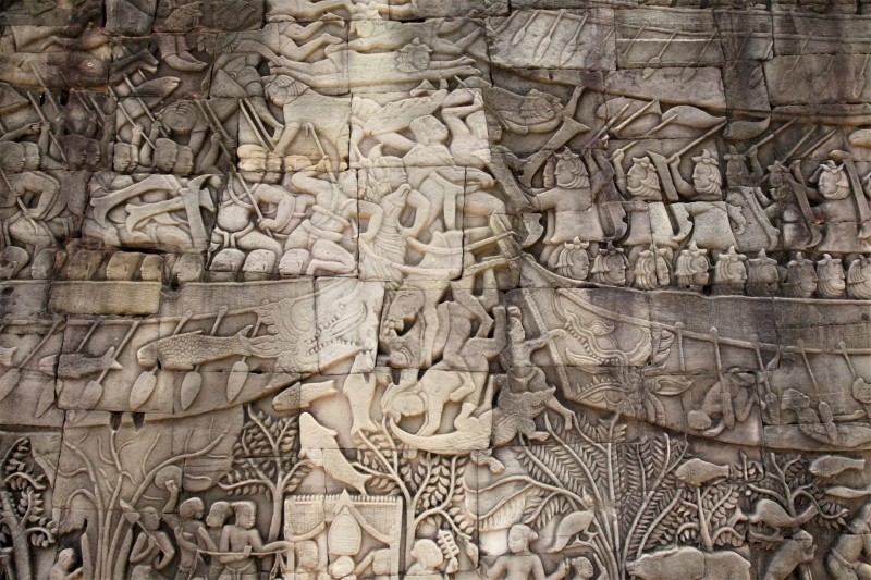 Basreliéfy v chrámu Angkor Wat -