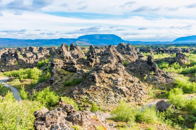 Lávové pole Dimmuborgir.