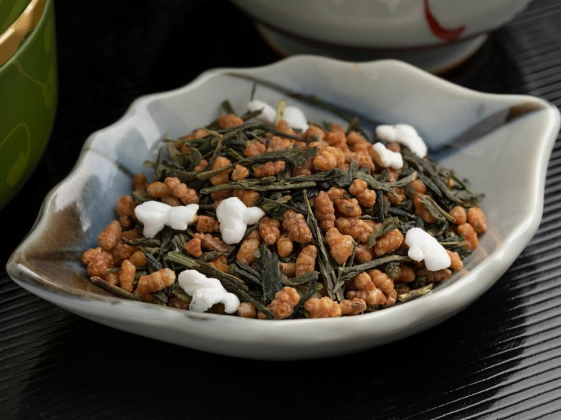 Čaj genmaicha s praženou rýží.