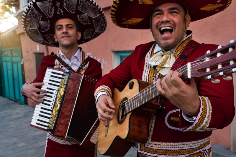 Mariachi pouliční kapela.