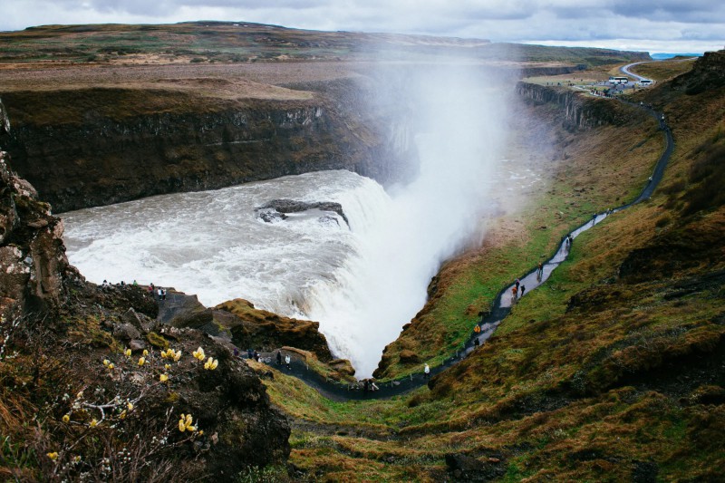 Vodopád Gullfoss.