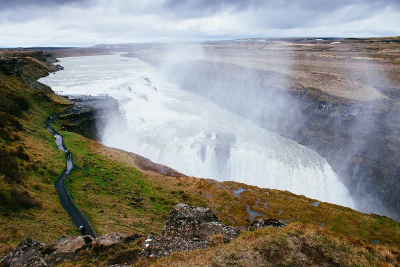 Vodopád Gullfoss.