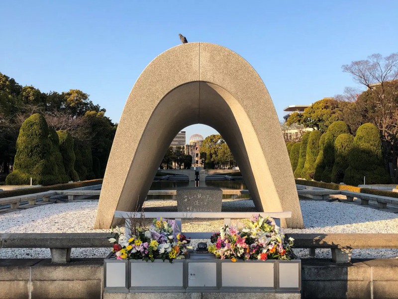 Památník obětem po shození atomové bomby v Hirošimě.