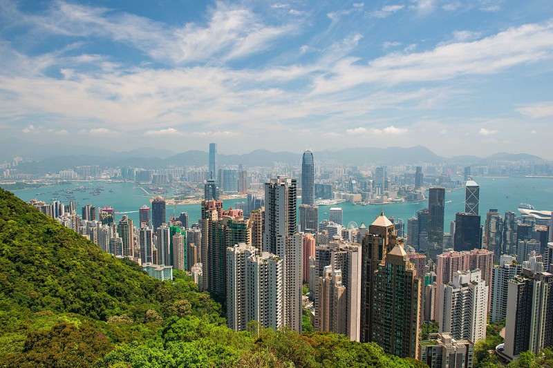 Pohled na  město z Victoria Peak.