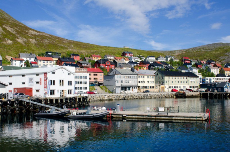 Přístav ve městě Honningsvåg.