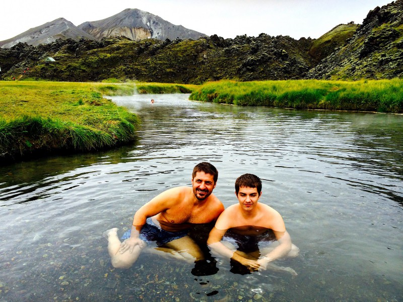 Horké prameny v Landmannalaugar.