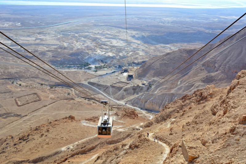 Lanovka v národním parku Masada.