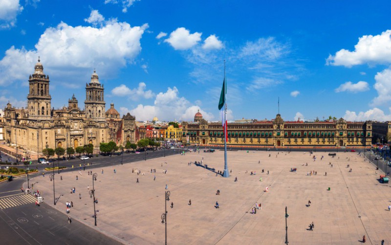 Náměstí Zocalo -srdce Mexico City.