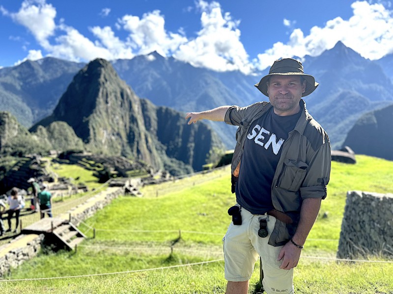 Průvodce Petr na Machu Picchu.