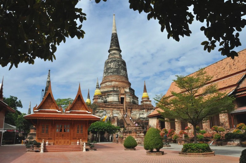 Chrámy v Ayutthaya.