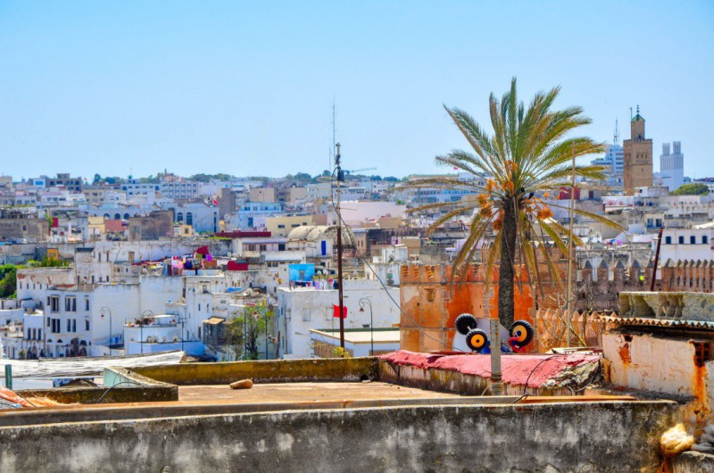 Střešní pohled na historickou část Rabat Medina.