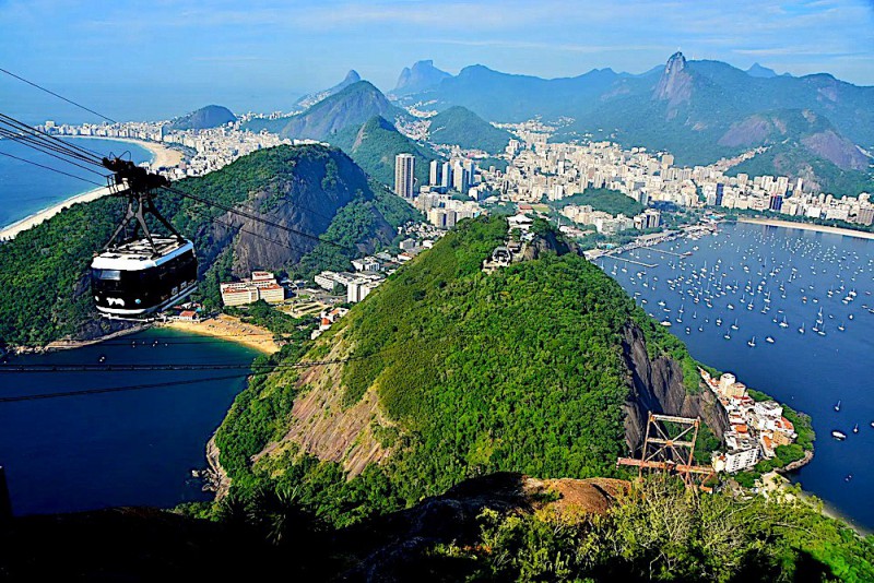 pohled na Rio de Janeiro z Cukrové homole.