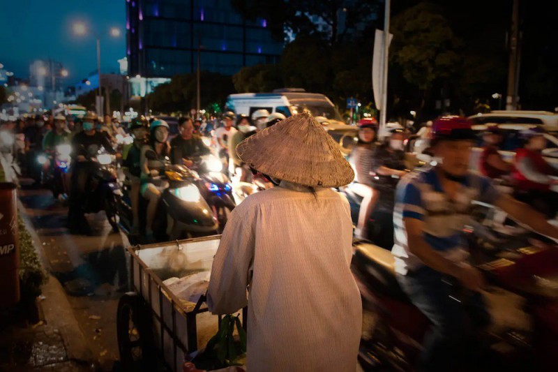 Motorky v Ho Či Minově Městě.