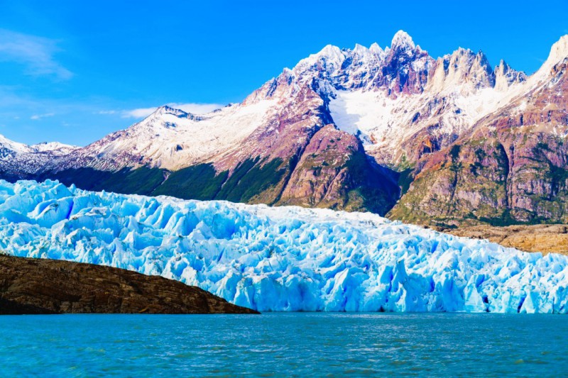 Šedý ledovec v Národním parku Torres del Paine.