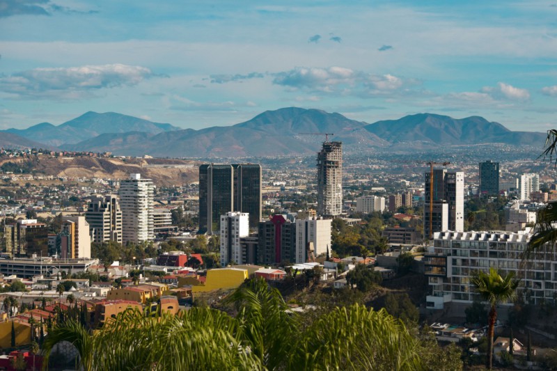 Město Tijuana v Mexiku.