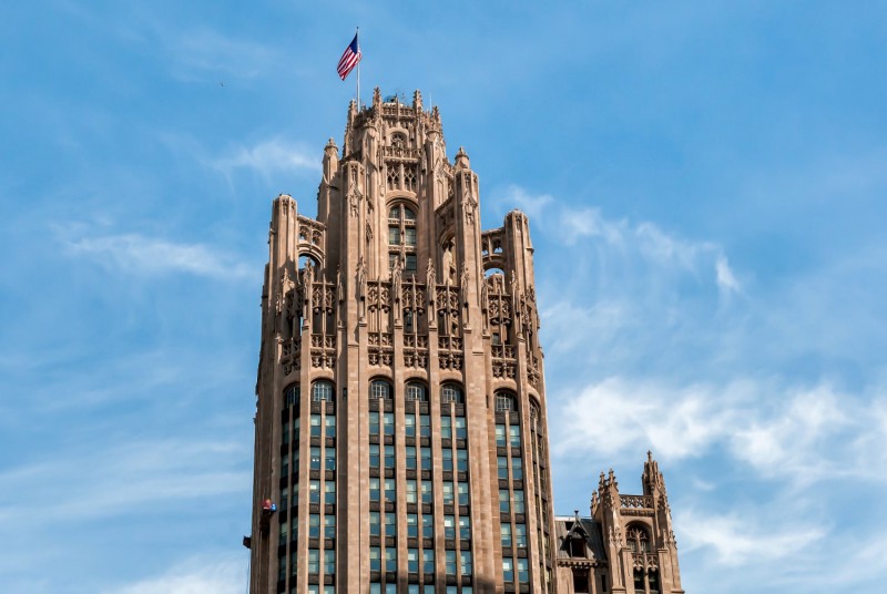 Chicagská věž Tribune Tower.