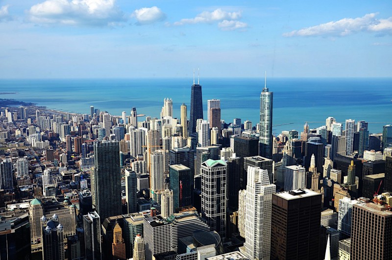 Pohled z 360 Chicago Observation Deck.
