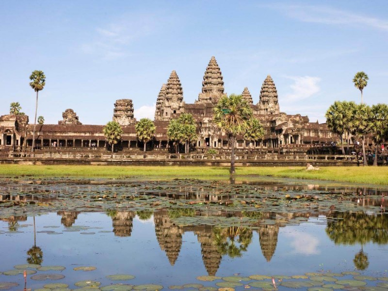 Chrám Angkor Vat v Kambodži.