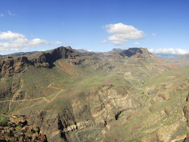 Údolí Barranco de Fataga na ostrově Gran Canaria.