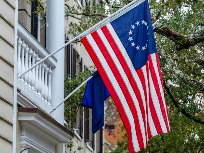Historická americká vlajka Betsy Ross.