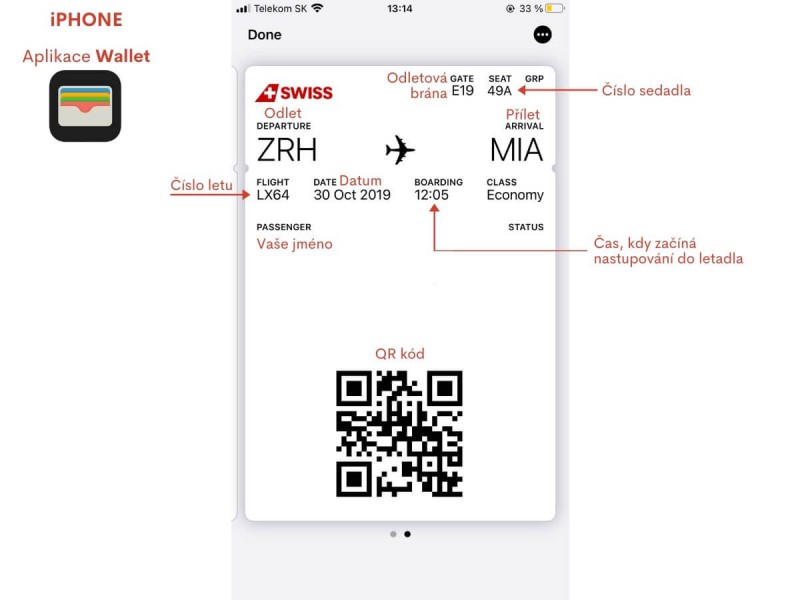 Boarding pass iPhone.