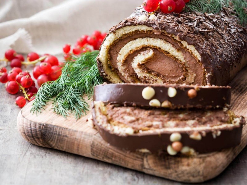 Čokoládová roláda bûche de Noël.