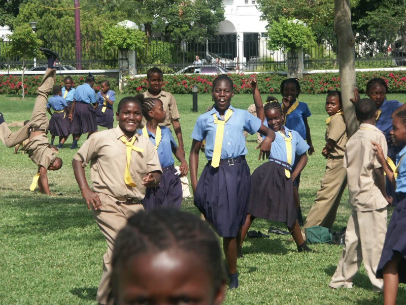 Veselé děti na Jamajce.