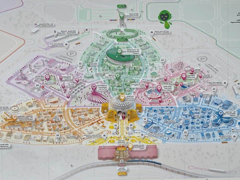 Mapa areálu Expo Dubai 2020.