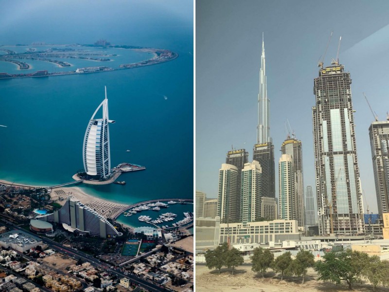 Známé mrakodrapy v Dubaji.