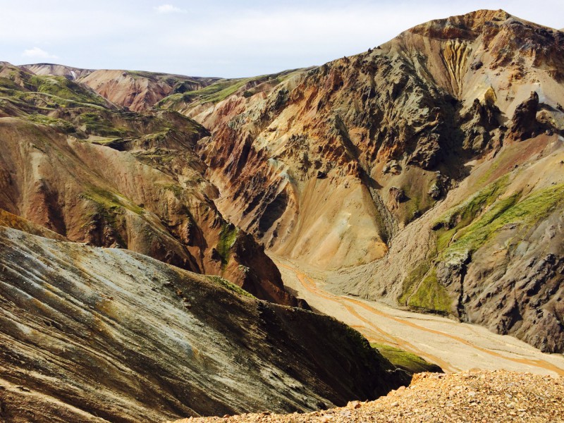 Strmá údolí Landmannalaugar.