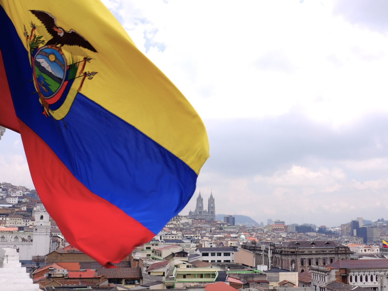 Pohled na centrum města Quito.