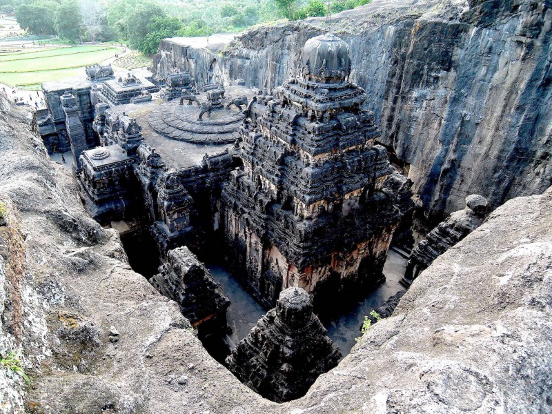 Archeologické naleziště Éllóra v Indii.
