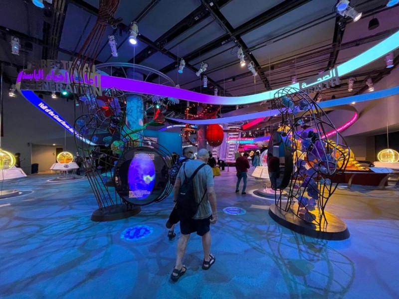 Vnitřek pavilonu Terra na Expo Dubaj 2020.