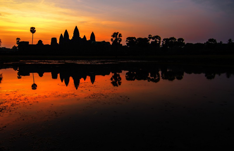 Západ slunce v Kambodži