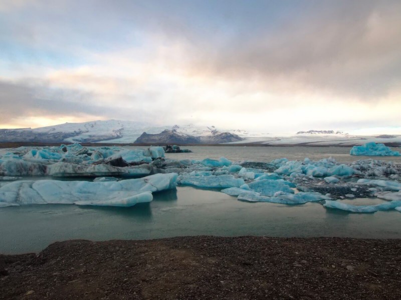 Ledovcová laguna Jökulsárlón na Islandu.