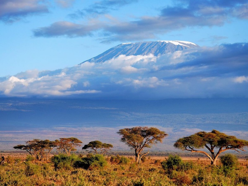 Hora Kilimandžáro nad oblaky.