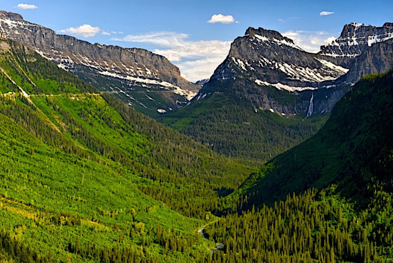 Lesy a hory NP Glacier.