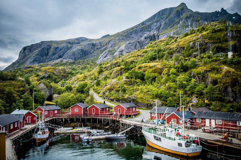 Tradiční norská rybářská vesnička.