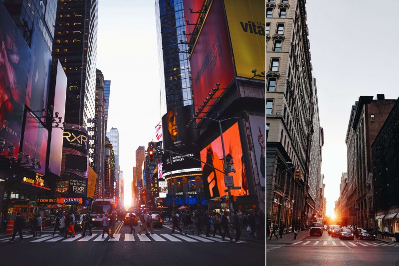 Dva pohledy na Manhattanhenge