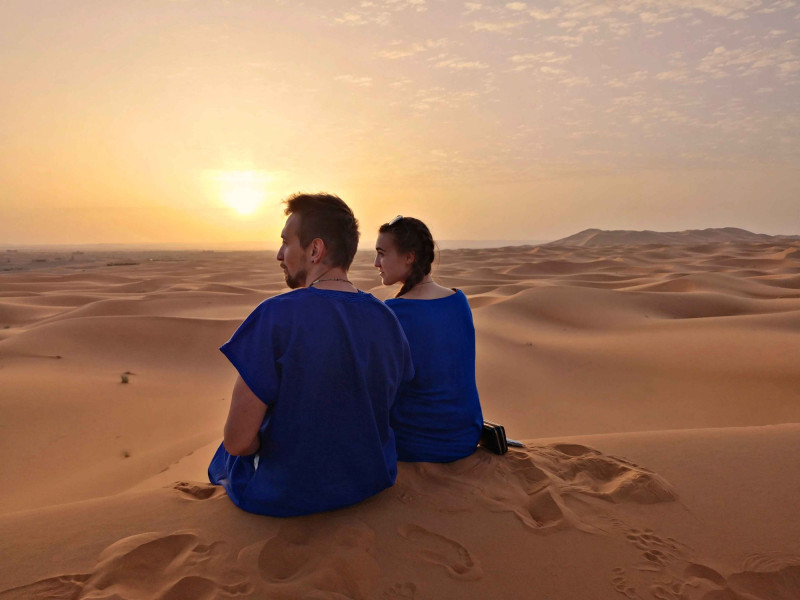 Západ slunce nad Saharou.