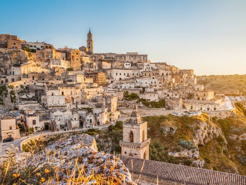 Kamenné město Matera v Itálii.