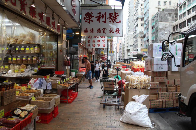 Pouliční trhy v Hongkongu.